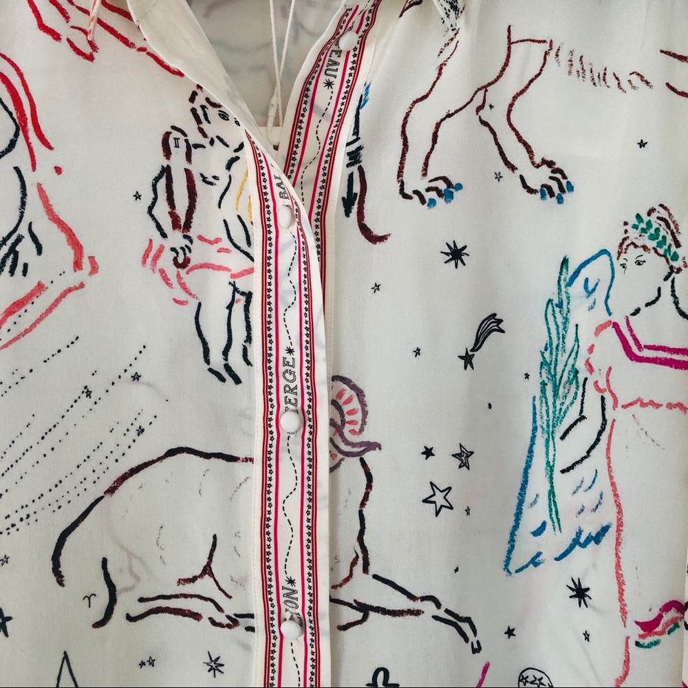 NWT Sézane Ann Astrology Blouse Size 38 - Picture 5 of 12